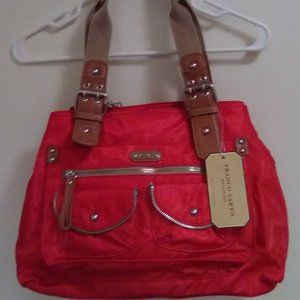 Franco Sarto Red Medium Size Bag Leather & Fabric NWT